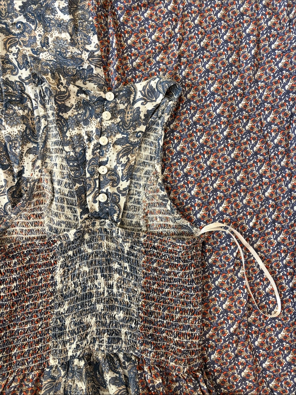 Japna Mixed Floral Halter Maxi Dress in Blue and Brown - Picture 11 of 13